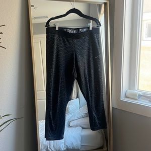 Nike Dri-Fit Run Fast Live Fearless Tights XL black spotted workout exercise